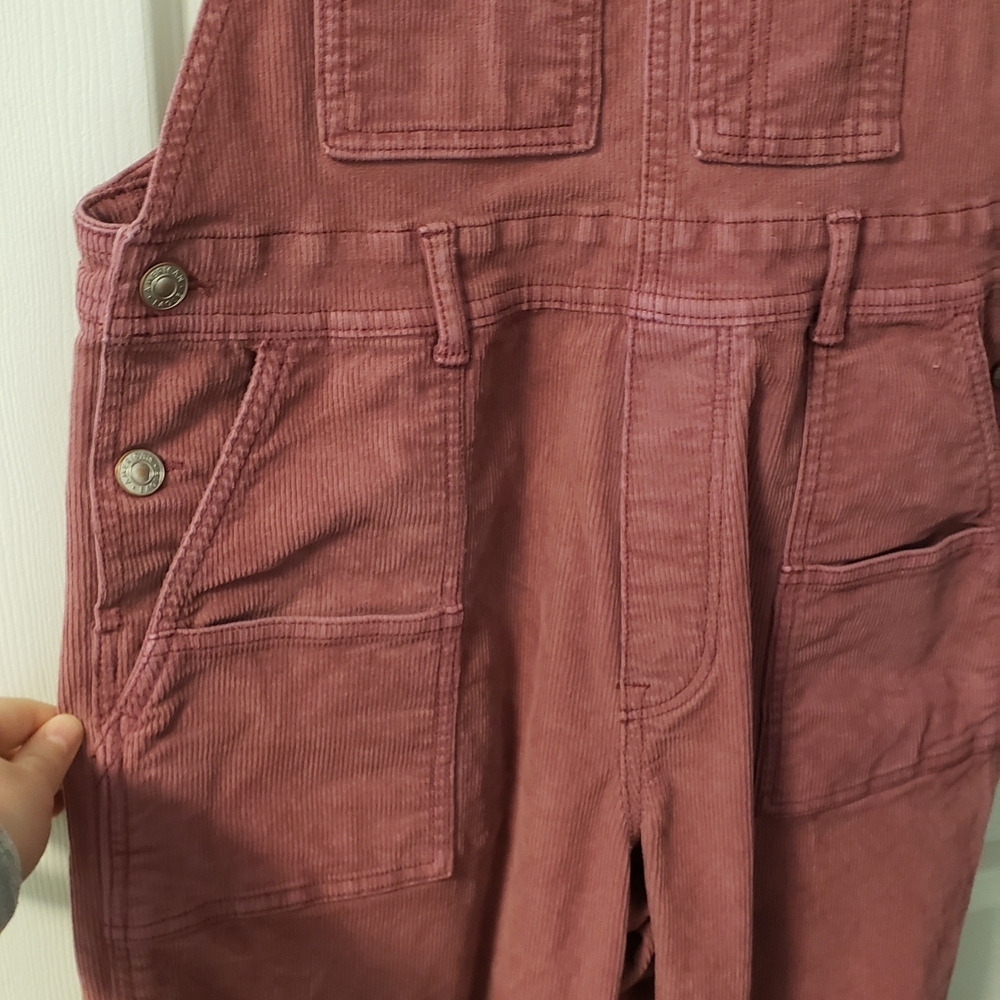 American Eagle Outfitters Mauve/Pink Wide-Leg Overalls - Picture 3 of 6